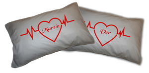 Pillowcases Valentines heartbeat