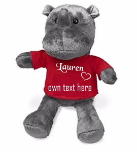 Rhino plush valentine - Own text