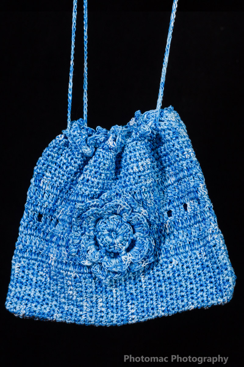 Verigated blue flower bag