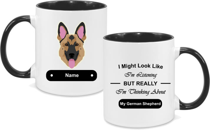 German Shepherd Face with text