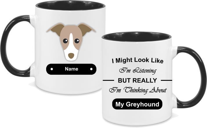 Greyhound Face with text