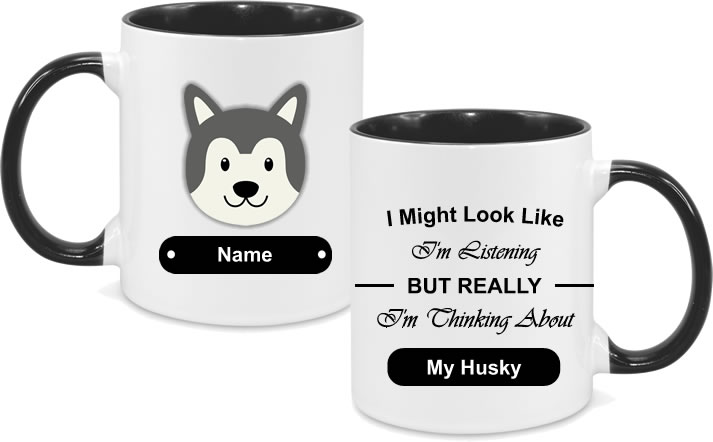 Husky Face with text