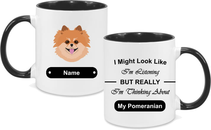 Pomeranian Face Brown with text