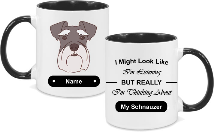 Schnauzer Face drawn with text