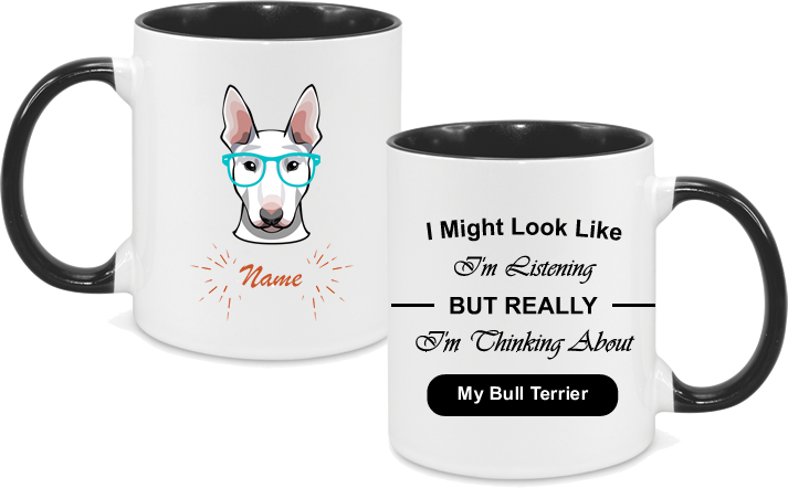 Bull Terrier Face Glasses with text
