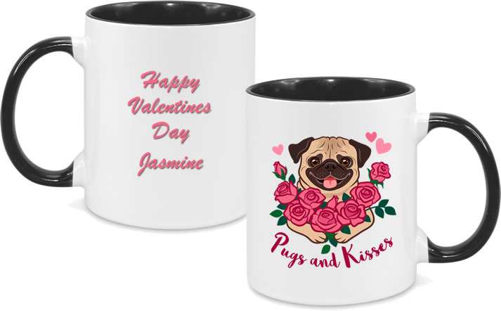 PERSONALISED Valentines Pug Mug 004