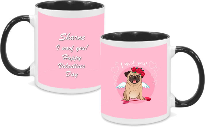 PERSONALISED Valentines Pug Mug 006