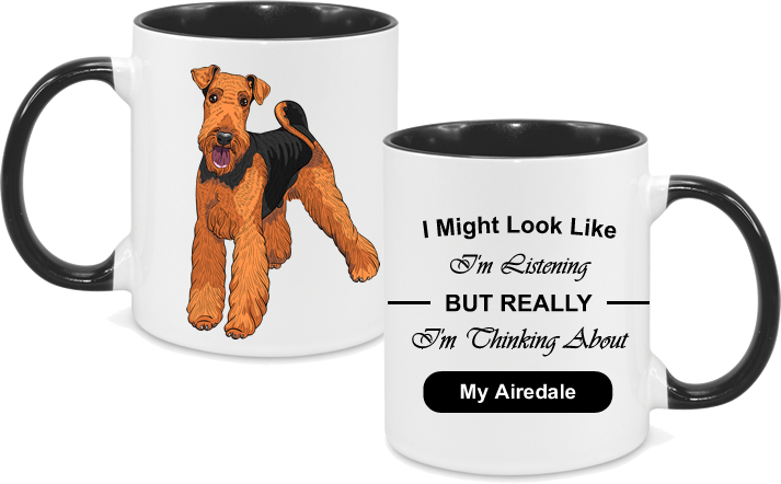 Airedale Face with text