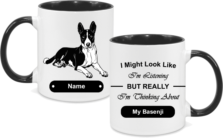 Basenji Face with text